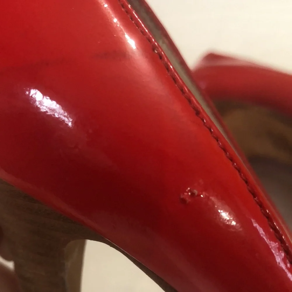 Steve Madden Red genuine leather open toe heels size 7M